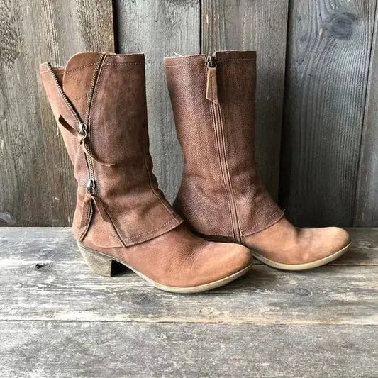 Cowboystøvler med glidelås for kvinner Motelys