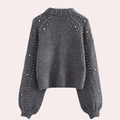 CozyKnits - Dame Rundhals Perlegenser for Hverdagsbruk Motelys
