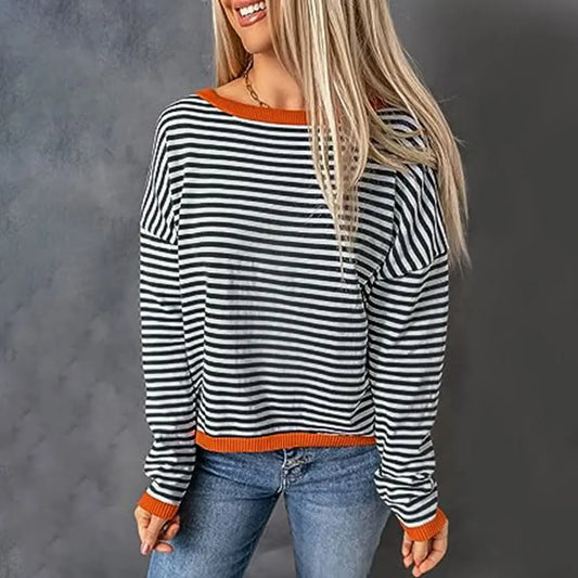 StripeStyle - Trendy Stripete Genser for Hverdagsbruk Motelys