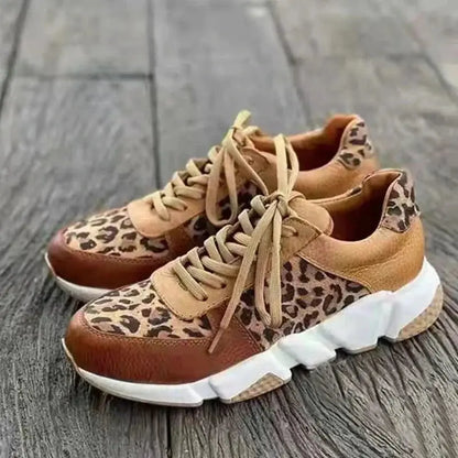 SneakerVibe - Trendy Joggesko med Leopardtrykk for en Unik Stil Motelys