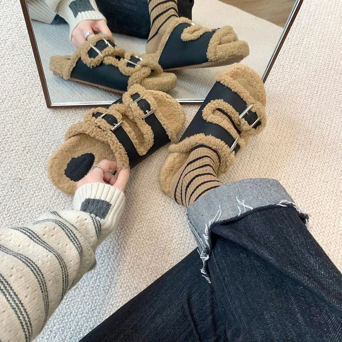 Fluffy Unisex-sandaler Motelys