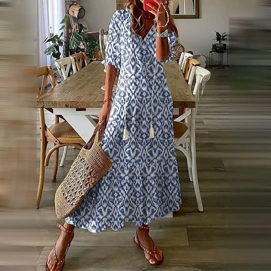 ChicHues - Elegant Boho Maxikjole for En Uformell Stil Motelys