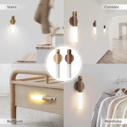 LuxeLight - Oppladbar Lampett i Tre for Stilig Belysning Motelys