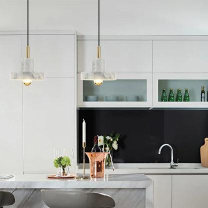 AuraLight - Elegant Marmor Pendellampe for Stilig Belysning Motelys