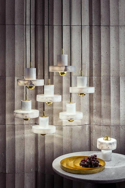 AuraLight - Elegant Marmor Pendellampe for Stilig Belysning Motelys