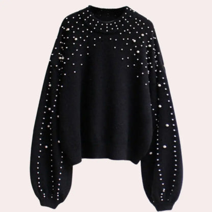 CozyKnits - Dame Rundhals Perlegenser for Hverdagsbruk Motelys