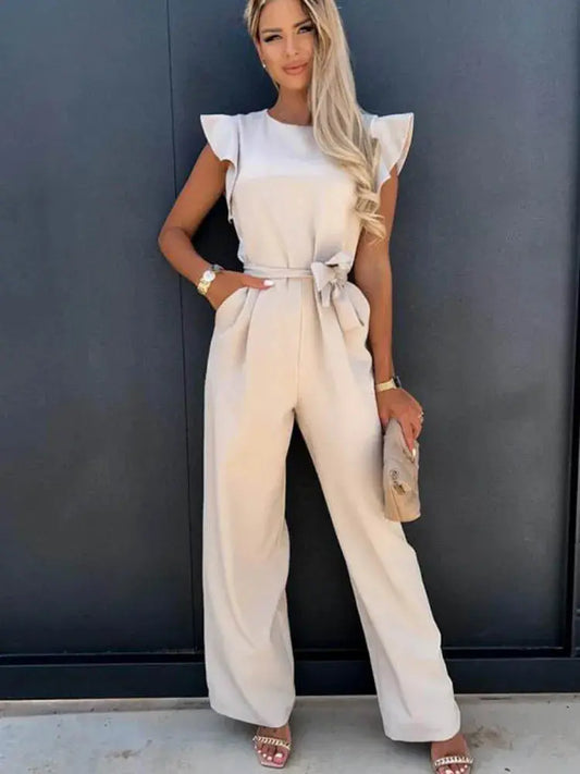 ChicVibes - Jumpsuit Med Sløyfe For En Feminin Silhuett Motelys
