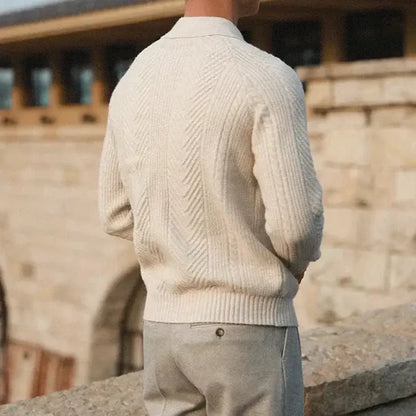 CozyVibe - Elegante Genser med Ribbestrikket Krage for Uformell Stil Motelys