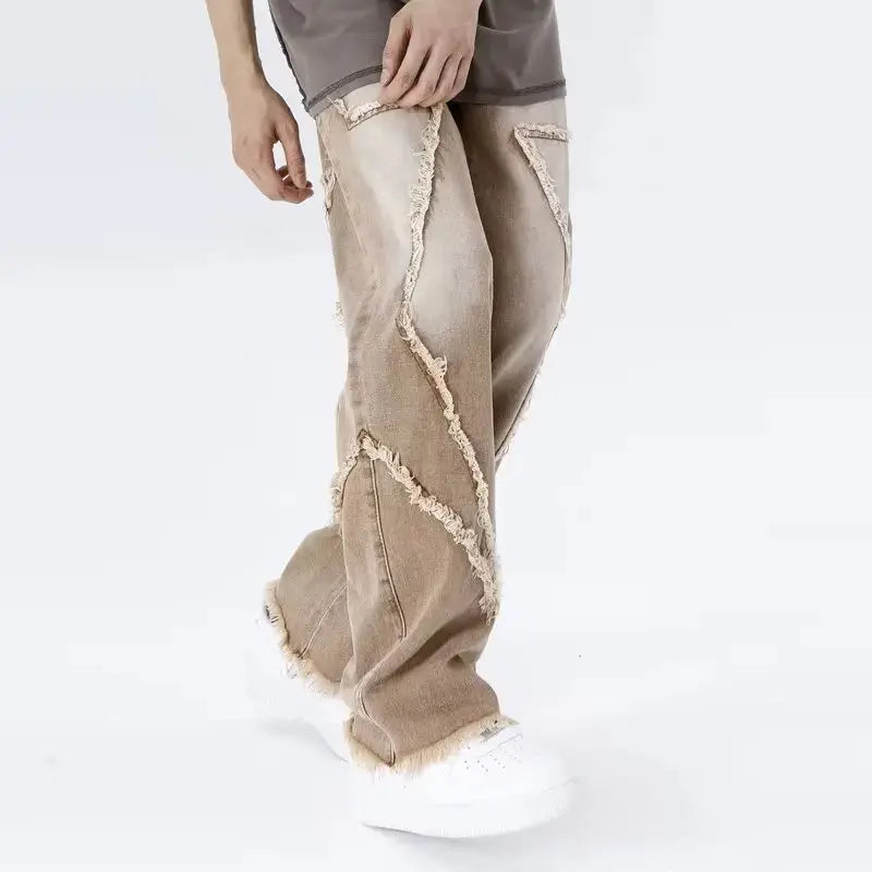 UrbanChill - Overdimensjonerte Jeans Med Rifter For Trendy Utseende Motelys