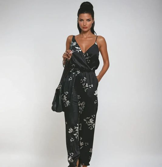 ChicEssence - Trykt, Elegant Jumpsuit Romper for En Slående Look Motelys