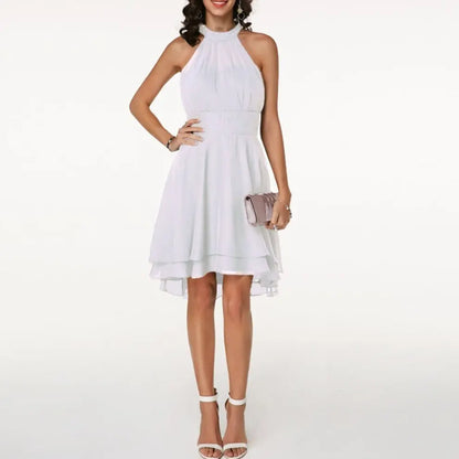 NoireLuxe - Elegant Halterneck Maxi Kjole Motelys
