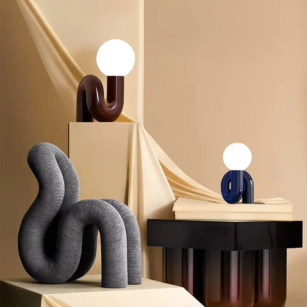 skrivebordslampe i glass og harpiks Motelys
