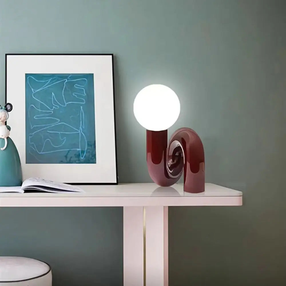 skrivebordslampe i glass og harpiks Motelys