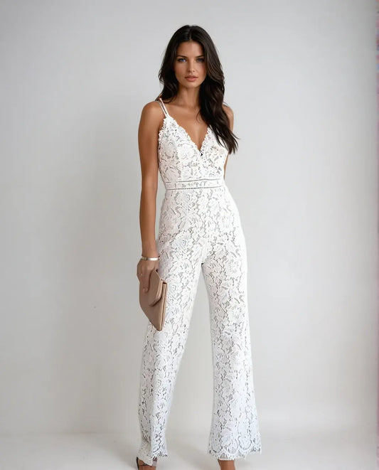 ChicStyle - Elegante Jumpsuit med Blonder for Sofistikert Utseende Motelys
