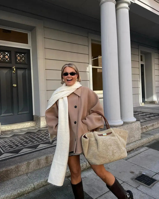 CozyChic - Overdimensjonert Kåpe for Kvinner med Stil og Komfort Motelys
