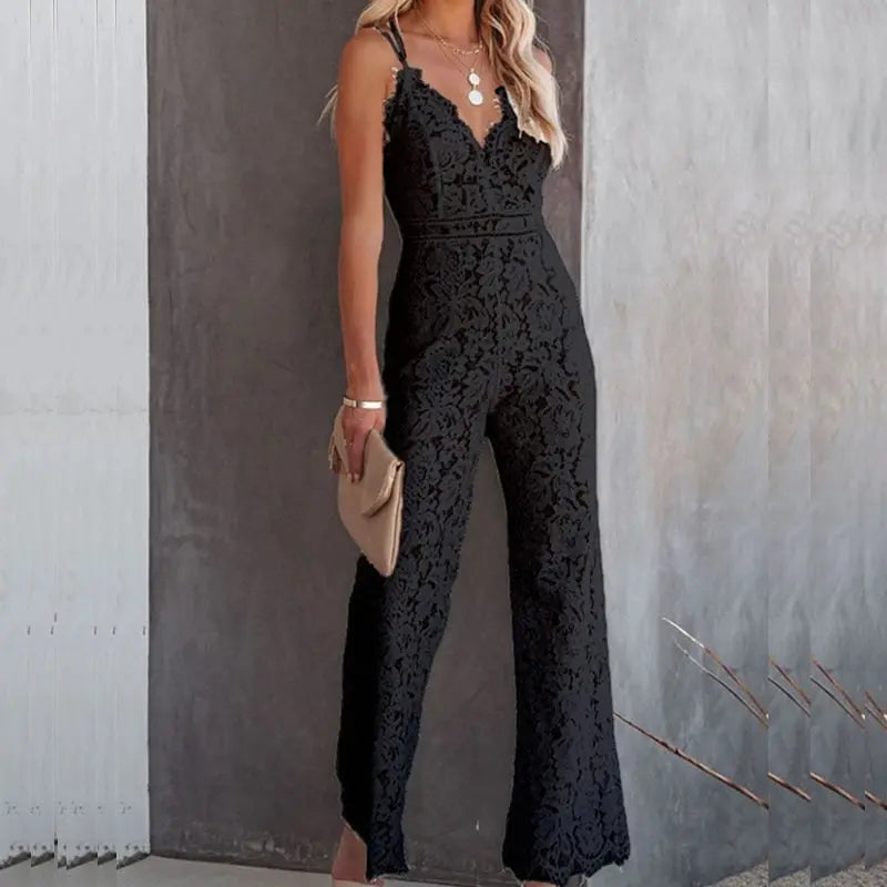 ChicStyle - Elegante Jumpsuit med Blonder for Sofistikert Utseende Motelys