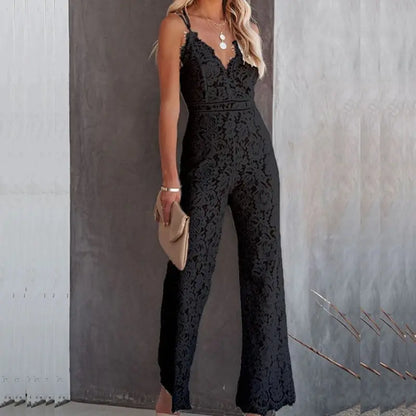 ChicStyle - Elegante Jumpsuit med Blonder for Sofistikert Utseende Motelys