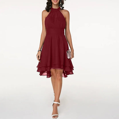 NoireLuxe - Elegant Halterneck Maxi Kjole Motelys