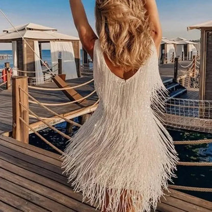 TrendyTwist - Minikjole Med Dusker For En Festlig Stil Motelys