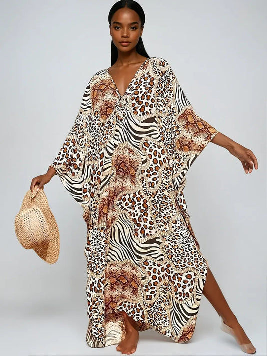 WildChic - Stilig Kjole med Dyreprint for Trendy Antrekk Motelys