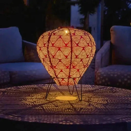SkyGlow - Fantastisk Varmluftsballong med Solcellelykt for Kveldsstemning Motelys