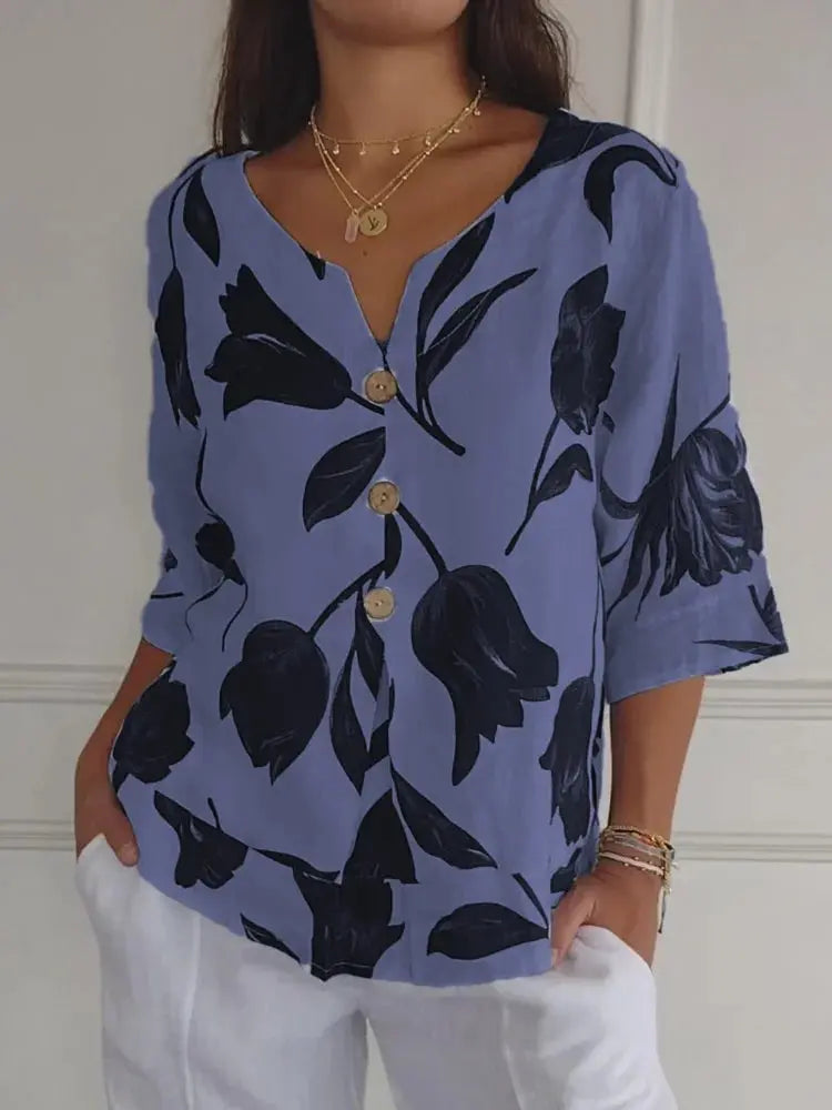 Bluse med V-hals Motelys