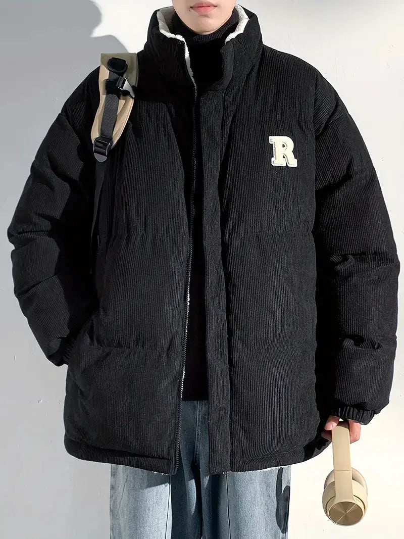 CordialWear - Stilig Pufferjakke med Hette i Kordfløyel Motelys