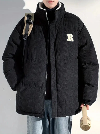 CordialWear - Stilig Pufferjakke med Hette i Kordfløyel Motelys