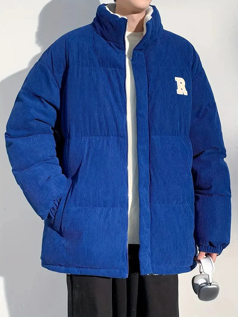 CordialWear - Stilig Pufferjakke med Hette i Kordfløyel Motelys