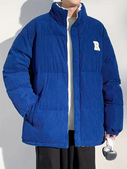 CordialWear - Stilig Pufferjakke med Hette i Kordfløyel Motelys