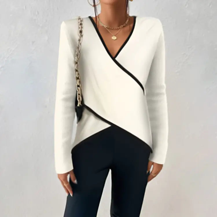 ChicLayers - Elegant Genser med V-Hals for Allsidig Bruk Motelys
