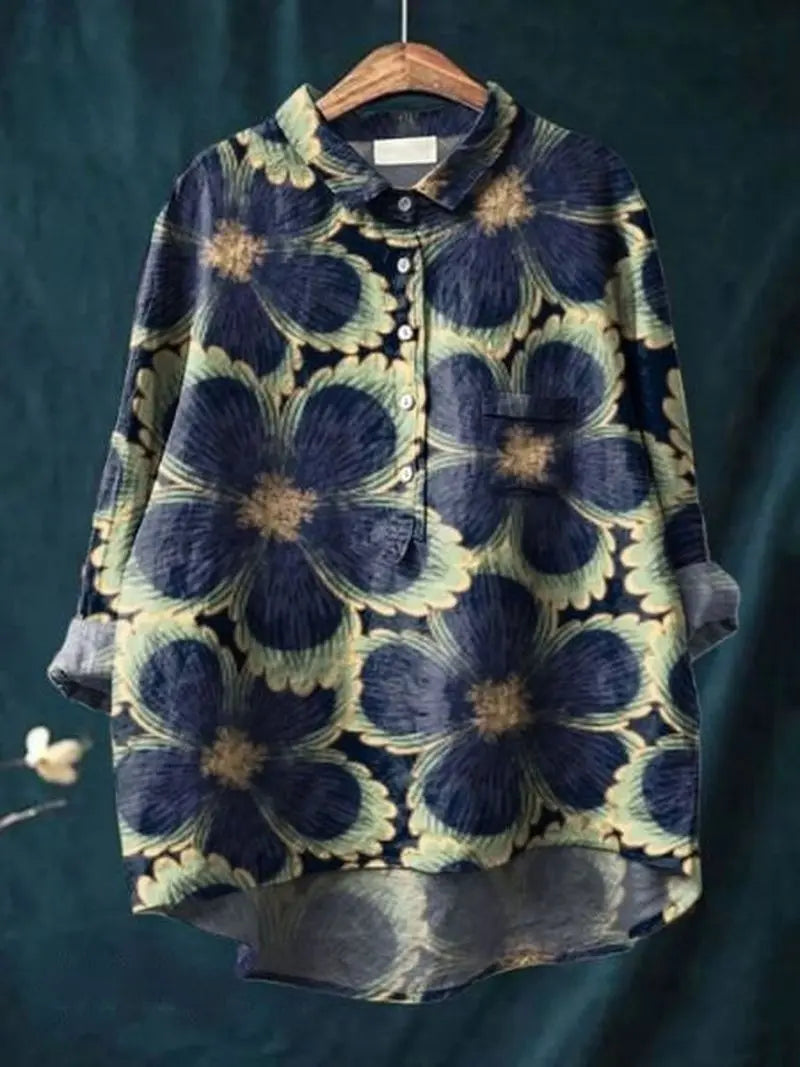 FloralVibe - Bluse med Blomstermønster for En Fargerik Garderobe Motelys