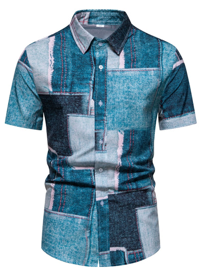 Denimskjorte med korte ermer Motelys
