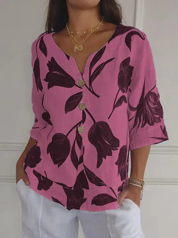 Bluse med V-hals Motelys