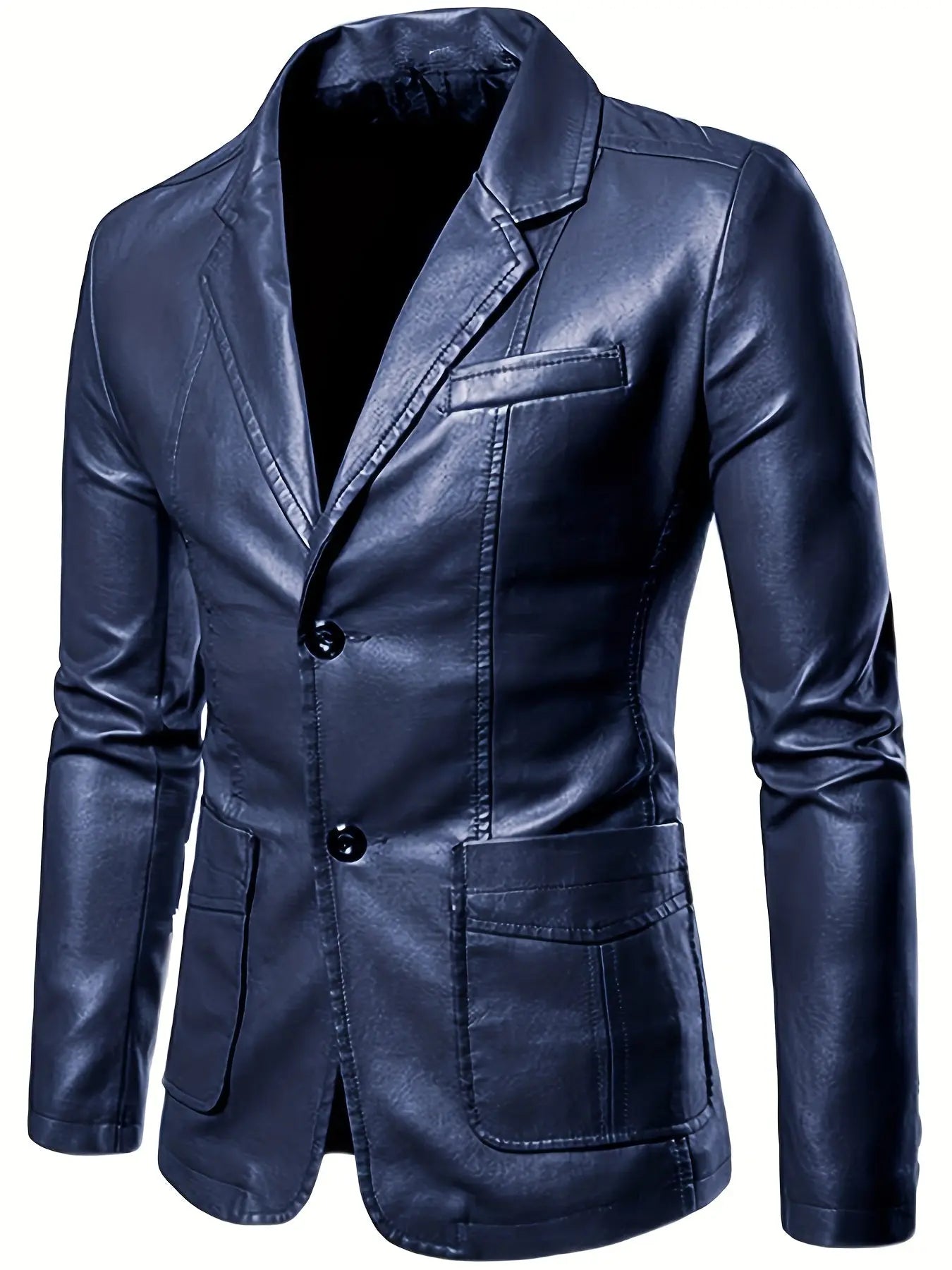 VintageVibe - Tøff Skinnblazer for Menn i Moderne Stil Motelys