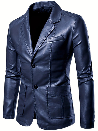 VintageVibe - Tøff Skinnblazer for Menn i Moderne Stil Motelys