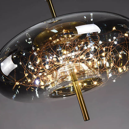 GlassArtistry - Unik Pendellampe i Brunt Glass for Stilig Belysning Motelys