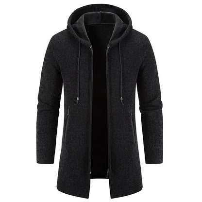 Herre Luxe Fleece Chenille Hettecardigan – Stilig Komfort for Alle Anledninger Motelys
