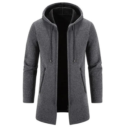 Herre Luxe Fleece Chenille Hettecardigan – Stilig Komfort for Alle Anledninger Motelys