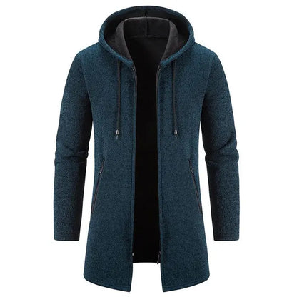 Herre Luxe Fleece Chenille Hettecardigan – Stilig Komfort for Alle Anledninger Motelys