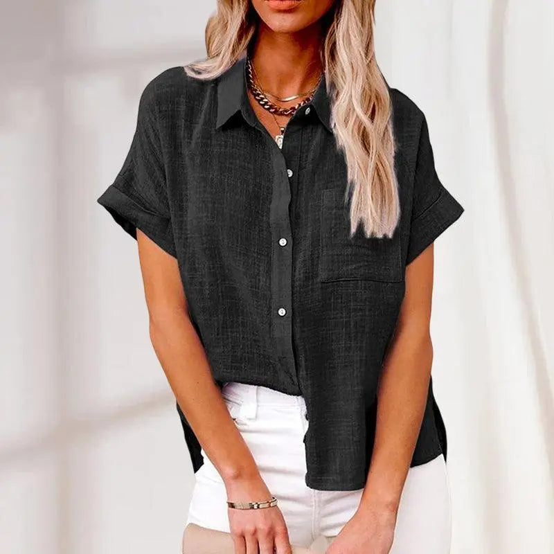 Linbluse med korte ermer Motelys