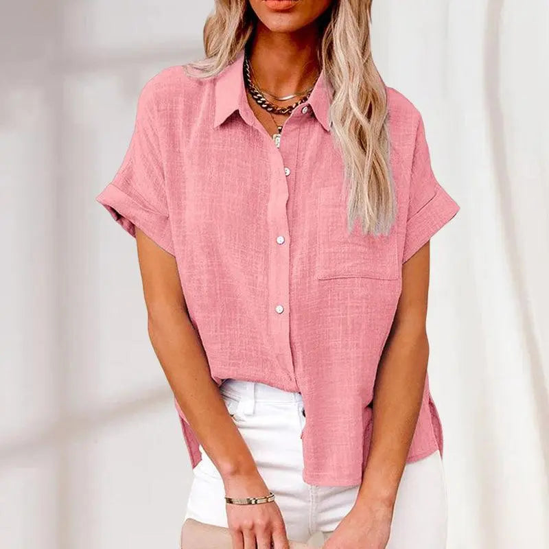 Linbluse med korte ermer Motelys