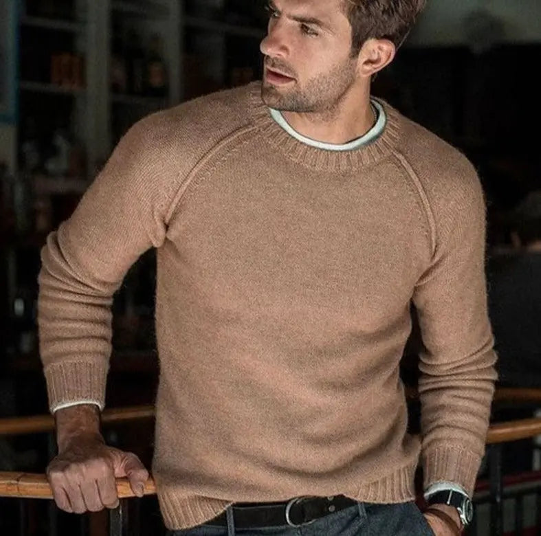 UrbanKnit - Komfortabel Strikket Genser for Menn Motelys