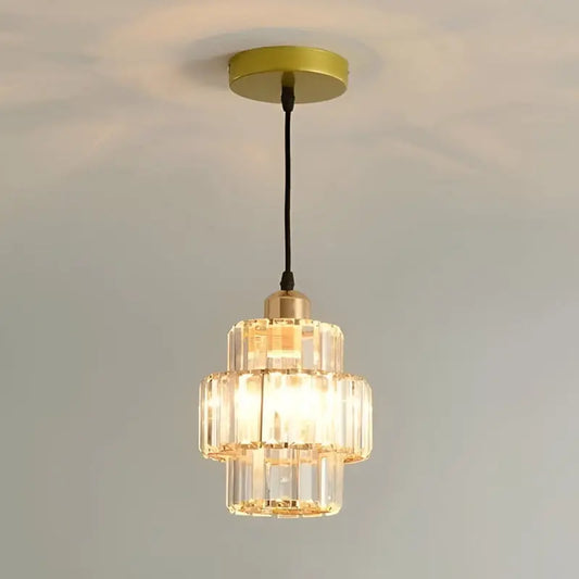 CrystalGlow - Elegant Pendellampe i Krystallglass Motelys