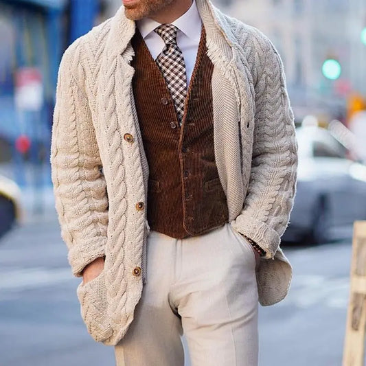 ChicWear - Enkelbrystet Cardigan for Menn med Stil Motelys