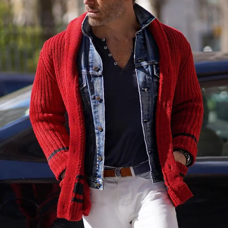 VibrantKnits - Stripete Cardigan med Fargeblokk for Unik Stil Motelys