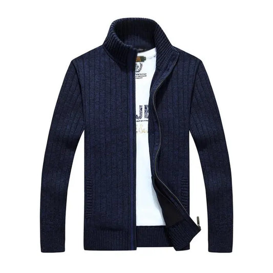Herre Casual Cardigan med Ståkrage og Glidelås – Stil og Komfort i Ett Motelys