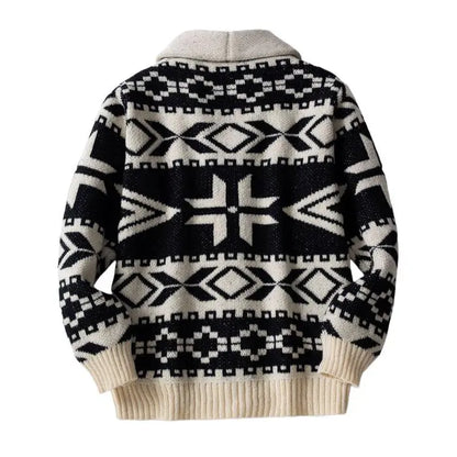 AlpineHeritage - Herre Tykk Strikket Nordisk Cardigan Motelys