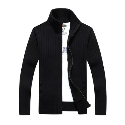 Herre Casual Cardigan med Ståkrage og Glidelås – Stil og Komfort i Ett Motelys