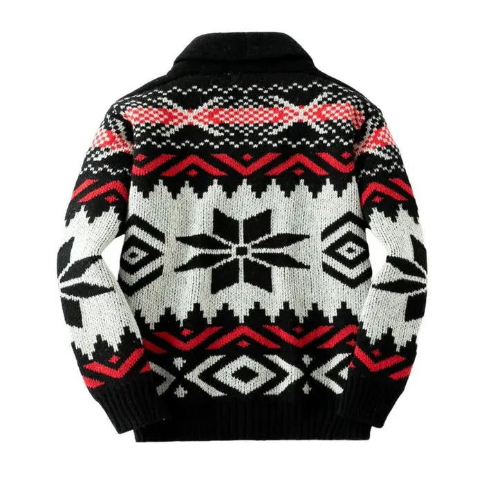 NordicCharm - Herre Vintage Strikket Julecardigan Motelys